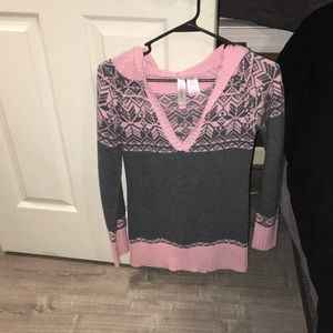 Pink and gray sweater
